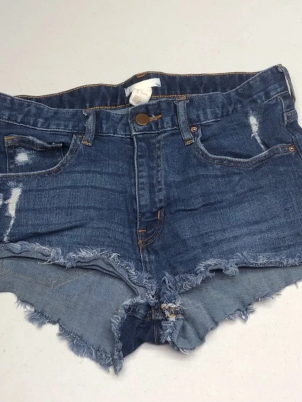 H&M FACTORY DISTRESS JEAN SHORTS W6/28 ⭐️